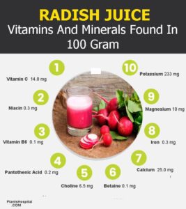 Advantages for the health of radish juices